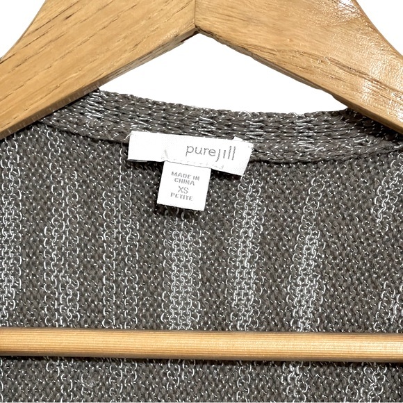 J. Jill Pure Jill Melange Open Front Marbled Taupe Waterfall Cardigan XS - Picture 7 of 8